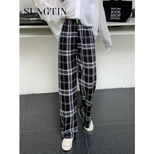 Женские брюки в клетку Sungtin China At AliExpress