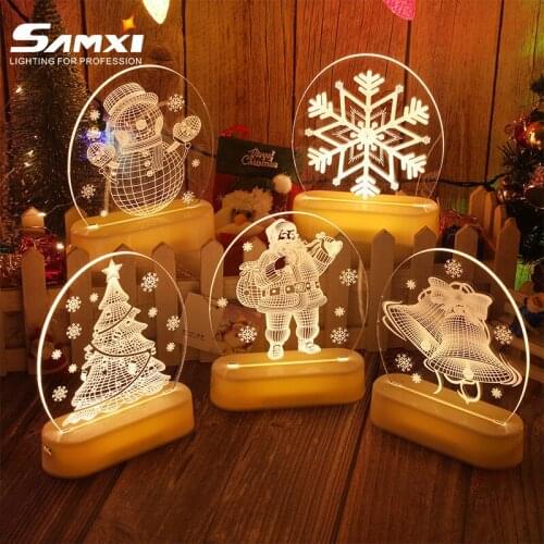 LED Christmas Decoration Light Home Decor Accessories 3D Light Lamp Christmas Holiday Gifts String Lights Santa Claus Ornaments