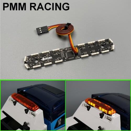 Led Warning Light Lamp board 8X4 Heavy wrecker truck For 1/14 Tamiya RC car VOLVO FH16 750 56362 5V Upgrade wick Parts