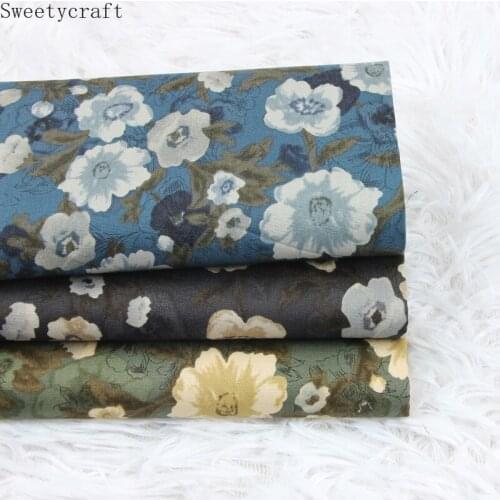 110x45cm Thin cotton fabric by Yard Dark Flora printed Cloth DIY Handmade Sewing Bag Patchwork Material Accessories Home Textile