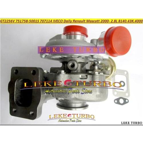 GT2256V 751758-5001S 751758 Turbo Turbocharger For IVECO Commercial Daily 3.5 6.5T For Renault Mascott 2000- 8140.43K.4000 2.8L