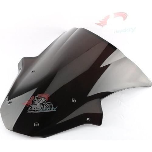 SMOKE BLACK DOUBLE BUBBLE WINDSCREEN WINDSHIELD FOR KAWASAKI ZX10R 12 13 14 2011-2015
