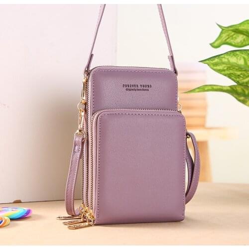 Lady Crossbody Cellphone Purse Women Touch Screen PVC Bag Top Handle Wallet Shoulder Handbag Mini 3 Zipper Female Messenger Bags