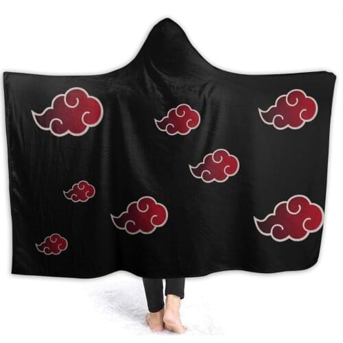 Winter throw warm flannel Akatsuki (15) Hooded Blanket Anime Manga blankets for Sofa Sherpa Fleece Bedspread Wrap