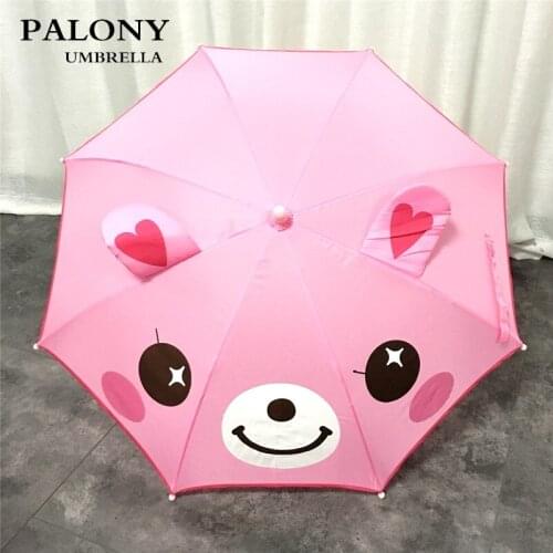 Fashion Kids Long Handle Cartoon Printed Umbrellas For Boy Girl Outdoor Walking 8 Ribs Rain Umbrella