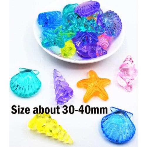 10PCS Acrylic Transparent Marine life Seashell starfish Solar Fish Game piece For Board Games Children amusement park decoration