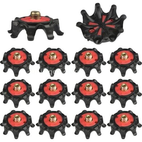 14pcs /Lot Golf Shoes Spikes Pins 1/4 Turn Fast Twist Cleats Golf Spikes Replacement Training Aids Tool Accessories Red