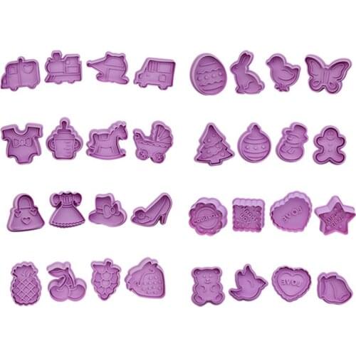 32PCS Cookie Mold Baking Tools Silicone Mold Cake Chocolate Ice Cream Dessert Soap Candle Silicone Cake Mold Form Intelligent