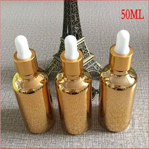 50ml essential oil glass bottle dropper w golden-plated makeup containers small pefume containers perfume atomizer sample bottle