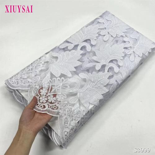 Pure White Guipure Cord High Quality Nigerian African Cord Lace Fabric High Quality Nigerian For Wedding SL1205