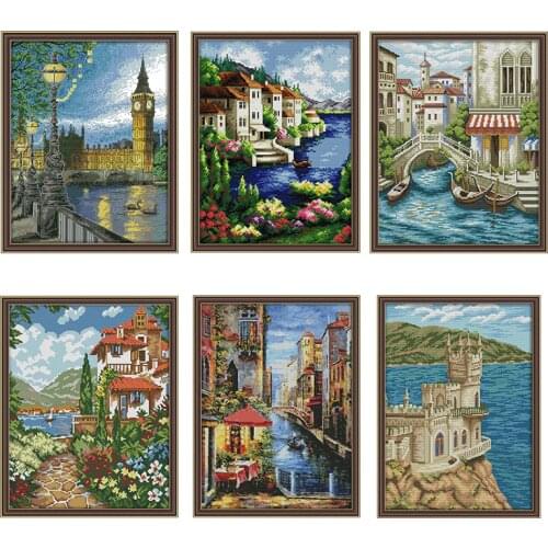 Joy Sunday patterned cross stitch kits waterside natural landscapes embroidered embroidery kits DIY home decoration painting