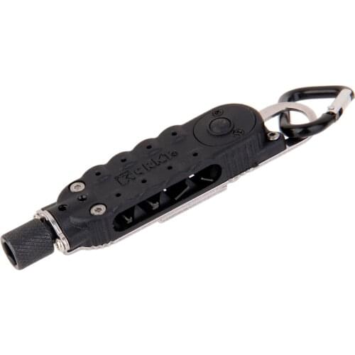 Pocket LED Light Wrench Screwdriver Bottle Opener Multitool - Black