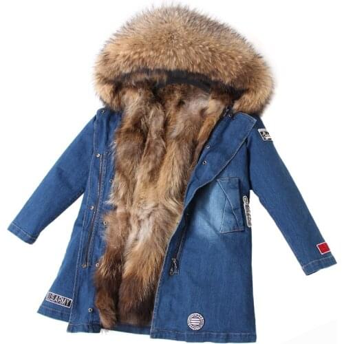 2020 new Direct selling cowboy coat, raccoon fur collar,raccoon fur lining Winter jacke