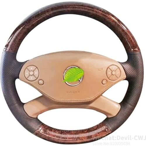 For Mercedes-Benz S-Class CL-Class S300 S350 S400 S500 S250 S320 S600 L Alcantara leather steering wheel cover car interior