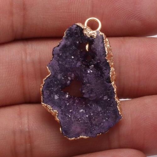 Natural Stone Pendant Irregular Purple Agates For Jewelry Making DIY Necklace Bracelet Anklet Accessory