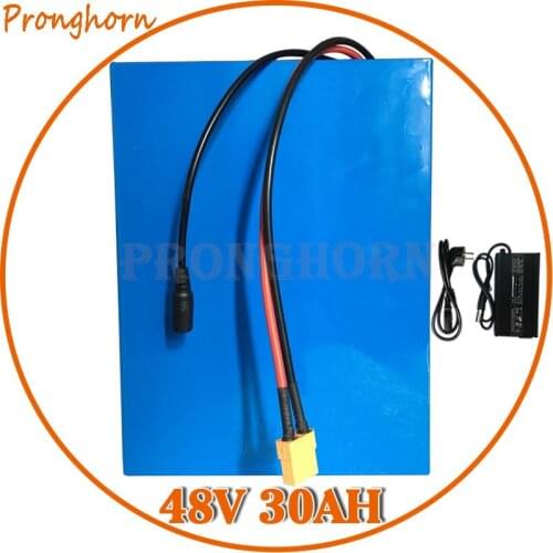 Super Power 2000W 1500W 48V 30Ah Li-ion Battery Pack 48V 30AH E-Bike Lithium Battery with 5A Charger 50A BMS 48V Battery Pack