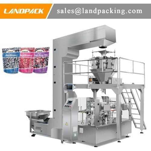 Multifunction Automatic Frozen Berry Frozen Fruit Stand Up Pouch Filling And Sealing Machine