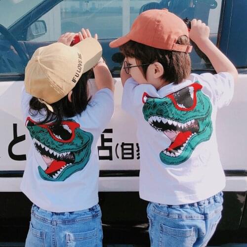 Cool Fashion Style Tops For Boys Girls Baby Clothes Dinosaur Printed Cotton Kids T-Shirt Children Summer Short Sleeve Tee Shirt