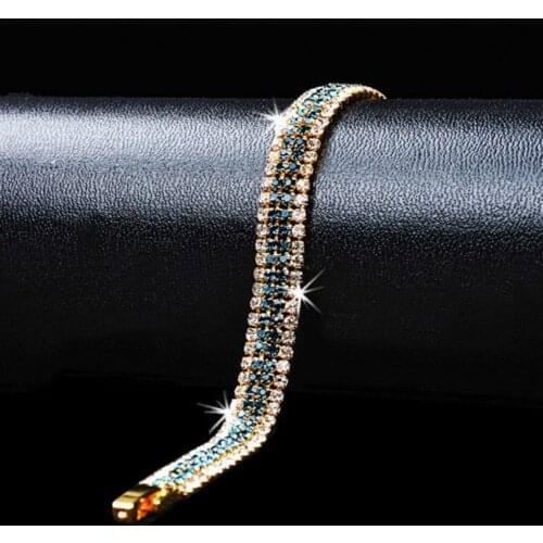 Fashion Brand Designer Charming Bride Wedding Crystal Bracelet Women Jewelry Shiny Rhinestone Chain Bracelet for Female 2021