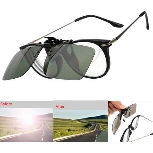 Car Driver Goggles Clip On Sunglasses Driving Night Vision Lens Polarized Sun Glasses Anti-UVA UVB Interior Accessories