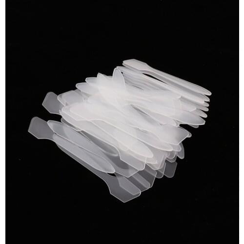 100 PCS Disposable Make Up Spoon Spatulas, Waxing Spatulas Cosmetic Facial Cream Mask Spatulas Mixer (White)