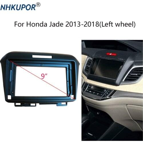 9" Car Stereo Fascia Panel for Honda Jade 2013-2018(Left Wheel) Dashboard Radio Holder Bezel Faceplate Frame Trim Kit