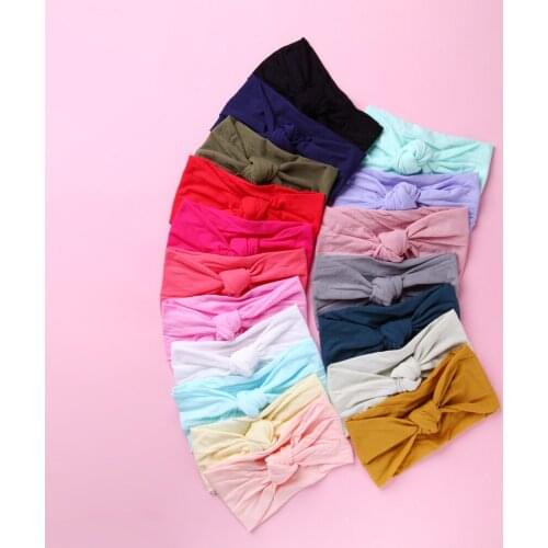 27 pcs/lot Top Knot Nylon Headbands Knotted Nylon Head wraps Turban Headband Baby Hair Accessories Baby Shower Gift Photo Props