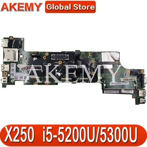 Akemy For Lenovo ThinkPad X250 Laotop Mainboard NM-A091 00HT370 00HT379 00HT386 Motherboard with i5-5200U/i5-5300U CPU