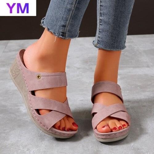 Women Summer Sandals Beach Sandals Platform Fashion Wedge Shoes New Sandal Non-slip Flat Sandals Zapatos De Mujer Gladiator
