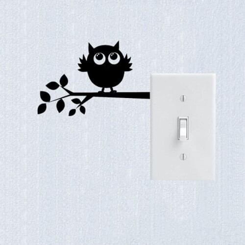 Owl Tree Branch Removable Wall Decal Sticker Kids Bedroom Home Decor Vinyl Art Switch Decal 3SS0178