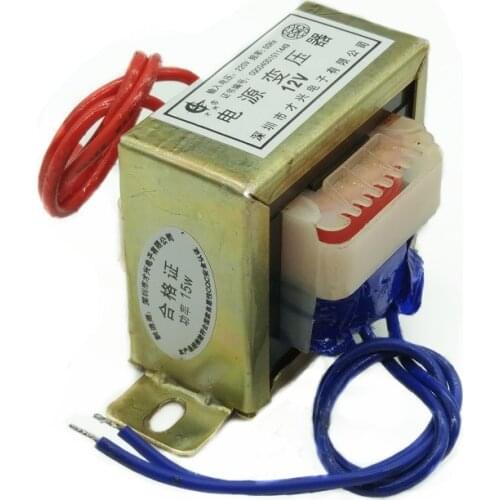 15W EI57 Power Transformer Input AC 380V 220V to AC 6V 9V 12V 15V 18V 24V 220V Output Single/Double Ferrite Copper Core Voltage