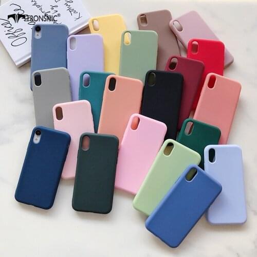 Texture Solid Candy Phone Case for iPhone 11 Pro Max XR XS MAX Soft Matte Thin 1.5 mm Luxury Case for iPhone 6 7 8 Plus SE Cover