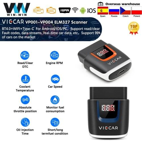 Viecar VP003 ELM327 Bluetooth 4.0 PIC18F25K80 OBD 2 OBD2 WIFI ELM 327 Scanner Auto Tools ODB2 Car Diagnostic for Android/IOS