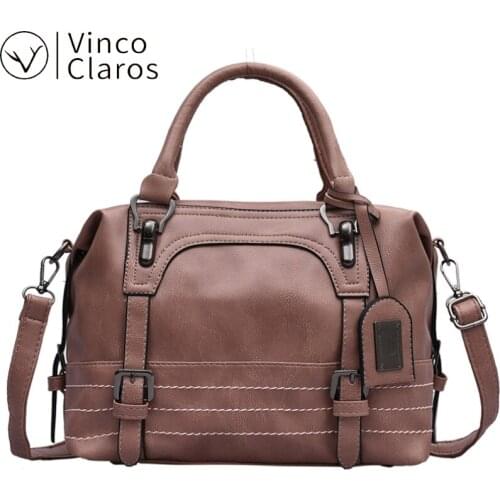 Vintage PU Leather Shoulder Crossbody Bags for Women 2020 New Luxury Handbags Travel High Quality Designer Purses Large Capacity