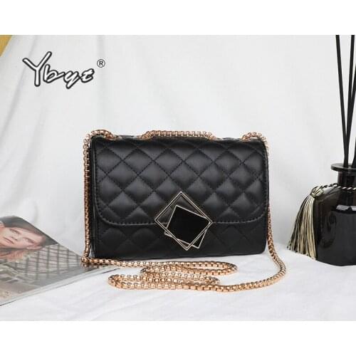 YBYT fashion women small shoulder bag diamond lattice PU leather female designer handbag summer style chain ladies crossbody bag