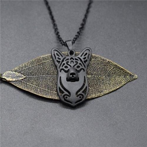 4 Colors New Welsh Corgi Charm Necklace Trendy Metal Dog Jewellery Welsh Corgi Pendant Necklace Women