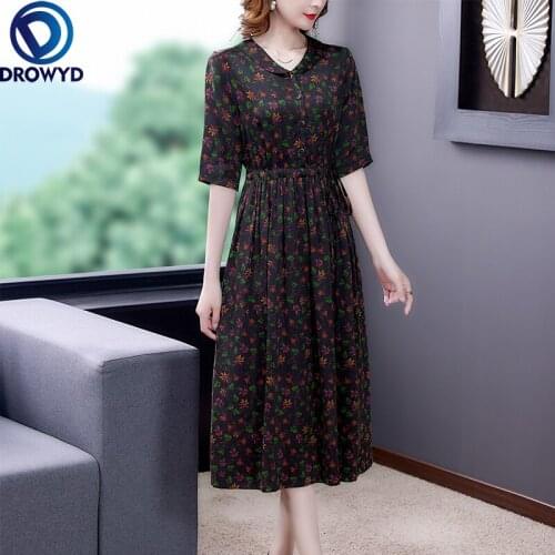 Women Boho Beach Maxi Dress Summer 2021 New Office Lady Black Print Short Sleeve V-Neck Loose Dresses Party Runway Vestidos Robe