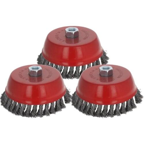 1Pcs Steel Wire Grinding Heads OD 65/150mm Twisted Wire Curved Wire Bowl Type Wire Wheel Cold Rolled Plate Powder Spraying