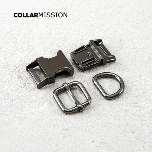 100pcs/lot(metal buckle+adjust buckle+D ring/set)DIY dog collar 20mm webbing sewing accessory high quality plated buckle 8 kinds