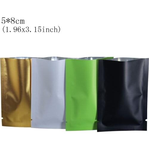 5*8cm(1.9''x3.15'') Mini Open Top Matte Mylar Vacuum Bag Heat Seal Aluminium Foil Coffee Milk Powder Packing Pouch 200Pcs