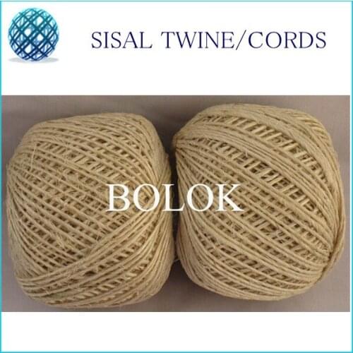 50pcs/lot Natural color sisal twine (dia.: 1.5mm, 1 ply twisted) 80m/ball wholesales by free shipping