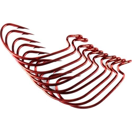 50 Pcs Fishing Hooks Kit High Carbon Steel Worm Hook Assorted Mixed Size Fishhooks Fishing Tackle Box Fishing Tackle Accessories