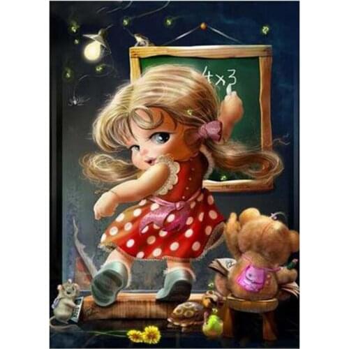 5d DIY diamond painting Diamond mosaic,Cross Stitch "cartoon girl",3D Diamond Embroidery Rhinestones picture,handcraft WG1071