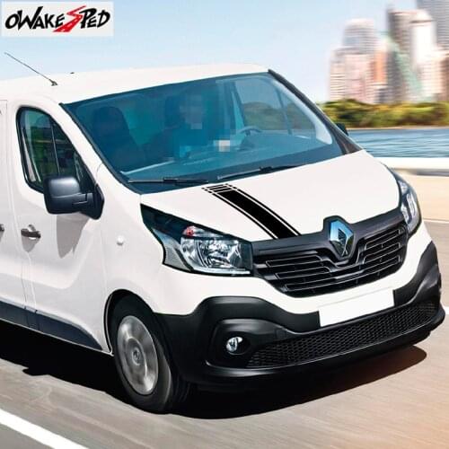 Car Styling Head Bonnet Stripes Decor Stickers For Renault Trafic Vinyl Decals Auto Hood Engine Cover Sport Stickers