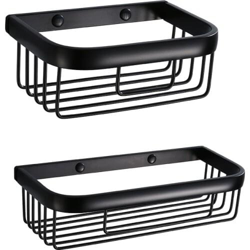 Black Aluminum Bathroom Wall Shelf Toilet Paper Holder Basket Organizer Storage etagere salle de bain murale banheiro repisa