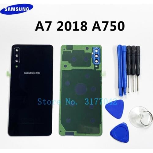 For SAMSUNG Galaxy A7 A750 SM-A750F A750FN 2018 Back Battery Cover Case Rear Door Housing Glass Panel Replacement Parts + Tools