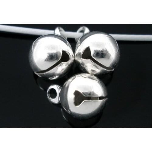 DoreenBeads 100 PCs Silver color Christmas Bell Charm Drops Findings 11x8mm