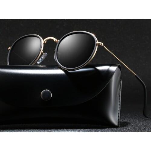 Vintage Brand Design Men Polarized Sunglasses Fashion Round Metal Frame Polaroid Driving Sun Glasses Male Goggle UV400 Eyewear