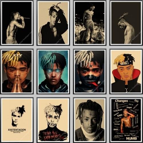 Classic American Rapper Xxxtentacion Retro Poster Prints High Quality Wall Stickers For Living Room Home Decoration