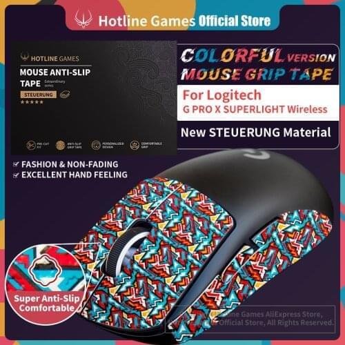 Hotline Games Mouse Grip Tape for Logitech G PRO X Superlight Wireless Gaming Mouse Anti-slip Tape [Color-Battel Fire]